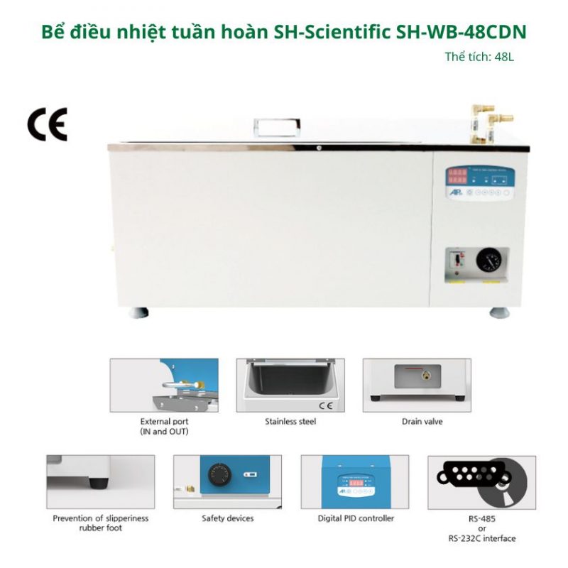 Bể điều nhiệt tuần hoàn SH-Scientific 48Lít